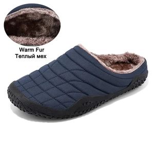 Slippers Winter Warm Men Slippers With Plush Plus 37-47 Indoor Cotton Shoes Non-slip Home Mens Slides Long Fur Bedroom Slippers Unisex 231218