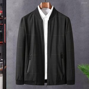 Jaquetas masculinas Stand Collar Casaco Homens Outerwear Casual Mid-Length Cardigan Jacket com fecho de zíper para outono inverno