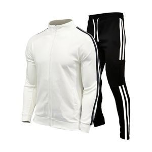 Herrspåriga Spring Spring and Autumn Clothing Mens Fashion Trends 2023 Enkel hållbar tvättbar Twopiece Set för Gym Track Sweat Suit 231219