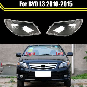 Bilstrålkastare täcker transparenta lampskärmar Lampskal strålkastarlinser täcker styling för BYD L3 2010 2011 2012 2013 2014 2015
