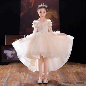 Girl's Dresses Evening Princess Girls Party White Prom Tulle Dress Fluffy Flower Girl Winter Velvet Wedding Toddler Dresses For New Year 2023