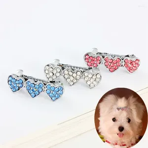 Ubrania psa Pet Spin Gliterty Rhinestone Decor Hair Clips for Puppy Medium Yorkie Teddy Faren Materials Cat Akcesoria