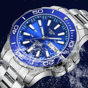 Inne zegarki Nibosi Automatyczni mężczyźni Watch Mechanical Wristwatch Waterproof Date Tydzień nurkowy sport