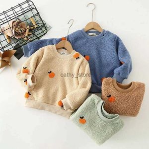 Pullover Children's Pullover Sweater Print Pattern Design Toddler Clothing Kids Teddy Fleece Warm Sweatshirt For Baby Boys Girls 2-10 YL231215