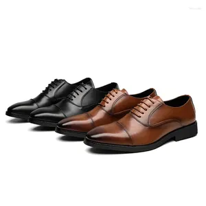 Dress Shoes Men's Formal Microfiber Leather Wedding Office Business Square Toe Lace-up Male Oxfords