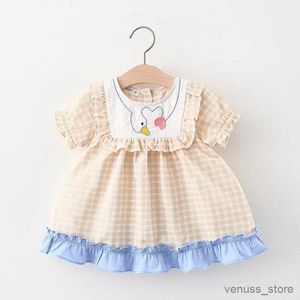 Girl's Dresses Infant Girls Princess Dresses Summer 2021 Fashion Cartoon Embroidered Short Sleeve Cute Clothes Children's Dress Clothing Cotton