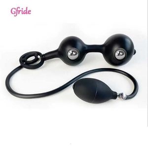 Massaggiatori Giocattoli del sesso Massaggiatore Giocattolo del sesso anale Fisting femminile Dildo Espansore Silicone Enorme butt plug gonfiabile