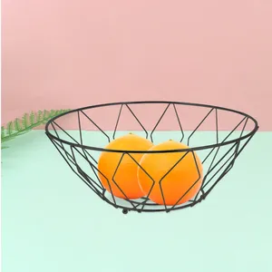 Dinnerware Sets Metal Desktop Storage Basket Fruit Bowl Wire Jewelry Cosmetics Organizer Holder For Home Kitchen Bathroom Decoration