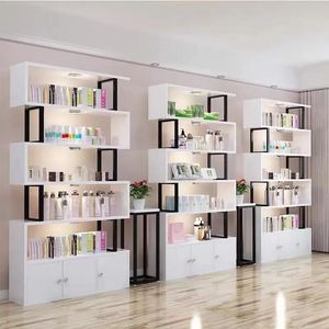 Racks 3 layers Beauty products Supermarket shelf containers Shoe store Cosmetics Beauty display cases with doors