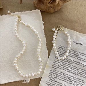 Designer Necklace Freshwater Pearl Bracelet Baroque Pearl Necklace Women's Fashion Pearl Bracelet Necklace Set