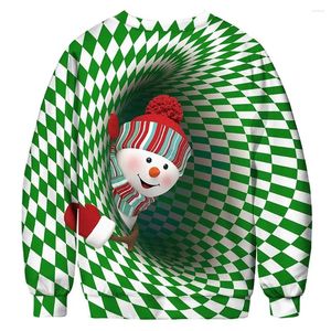 Men's Hoodies Christmas Sweaters For Men Reindeer 3D Printed O-Neck Sweater Pullovers Cartoon Clothing Holiday Women Sweatshirts