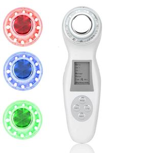 Acessórios Ferramentas de limpeza Acessórios 3MHz Ultrassônico 3 cores LED P no massageador Terapia iônica galvânica Limpador facial Vibração Cuidados com a pele Ultr