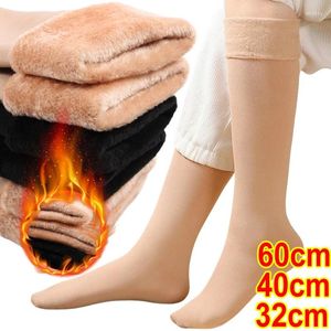 Women Socks 32cm-60cm Winter Thicken Velvet Stockings Lolita Warm Plush Long Soft Thigh High Over Knee Compression Legings