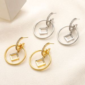 New Luxury Gold Plated Hoop Earring Box Packaging Designer Charming Earrings Boutique Birthday Wedding Love Jewelry Earrings