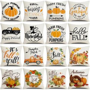 Pillow Fall Thanksgiving Decoration Pillowcases Pumpkin Case Autumn Farmhouse Home Decor Throw Couch Cover