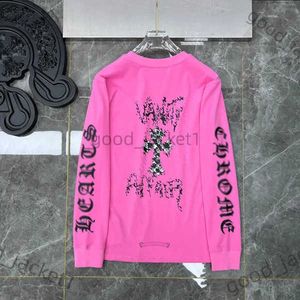 Designers Chrome t Shirts Long Sleeved T-shirts Fashion Chromes Shirt Top Embossed Letter Sanskrit Cross Pattern Heart Tees Chromees Hearts Hooded Jacket 3 VTQA