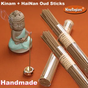 50 g handgefertigte Räucherstäbchen, echtes chinesisches Kinam mit Hainan Oudh, hochwertige Qualität, stärkere, anhaltende aromatische natürliche Düfte, Duft Chengxiang