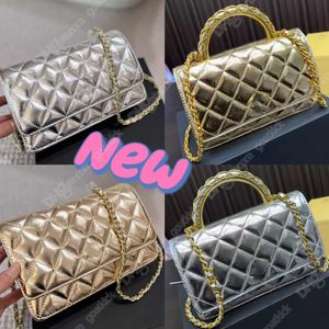 New Mini Flap Sheepskin Shoulder Bags Designers Classic Woc Pattern Leather Crossbody Quilted Matelasse Women Serial Number Hollow Handle Gold Hardware Chain Bag