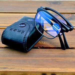 Солнцезащитные очки в стиле ретро, круглая оправа, складные портативные линзы с многослойным покрытием, очки в простом стиле, очки для чтения от 0,75 до 4 с чехлом из искусственной кожи