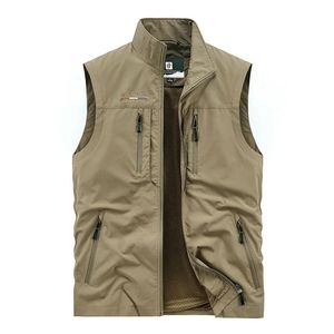 Gilet da uomo Gilet da lavoro Uomo Estate tattico militare Motociclista Multi-tasche Giacca senza maniche Abbigliamento da pesca Cappotto da caccia Cappotti UOMO 231219