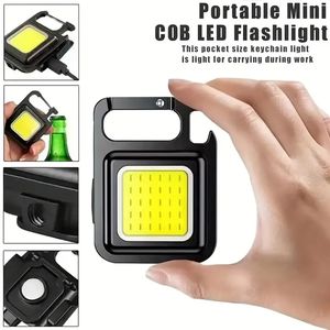 Mini lanterna ultrapequena recarregável tipo C de 1 unidade, chaveiro com luz LED luz forte, lanterna portátil ultraleve, incluindo cabo de dados tipo C