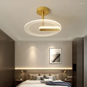 Tavan Işıkları Modern Avize LED lamba Oturma Odası Yatak Odası Çalışması Siyah Altın Renk Yüzey Monte Deco AC85-265V