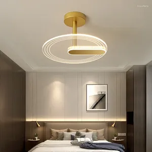 Luzes de teto lustre moderno lâmpada led para sala estar quarto estudo preto cor ouro superfície montado deco AC85-265V