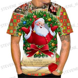 Homens camisetas 2022 T-shirt 3D Impressão Men's Christmas Eve Casual Cool Manga Curta Tops Verão Unisex Natal Camisetas Homens Mulheres 6XL T231219