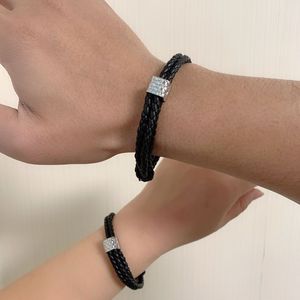 popular brand genuine leather bracelet for women and men stainless steel bracelet