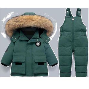 Coat Boy Winter Set Warm Children Down Coat Päls krage flicka Parka kostym Tjockare Snowsuit Baby Jumpsuit Boys kläder 14y J220718