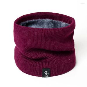 Scarves Winter Plush Muffler Fashion Solid Color Men Women Cold-proof Scarf Knitting Neck Cover Outdoors Warm Cycling