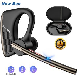 Cell Phone Earphones Bee M50 Wireless Bluetooth Headset 5.2 Earphones Headphone with Dual Mic Hands-free Earbuds CVC8.0 Noise Cancelling Earpiece 231218