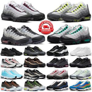 Designer 95 running shoes men women 95s Triple Black White OG Neon Stadium Green Dark Beetroot Pink Beam Crystal Blue Solar Red mens trainers sports sneakers