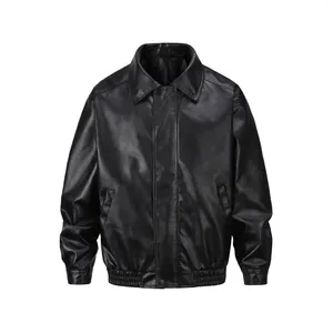 Мужские куртки, винтажная Y2k, черная куртка из искусственной кожи для мужчин, Chaquetas Hombre, ветровка, верхняя одежда, пальто, мешковатый осенний бомбер большого размера