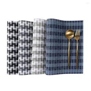 Table Mats 4pcs Rectangle Placemat Non-slip Heat-resistant Dining Bowl For Home Restaurants