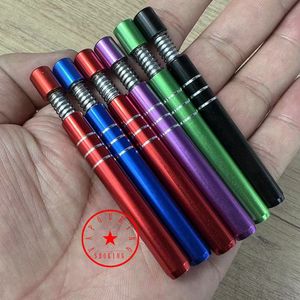 Novo colorido liga de alumínio tubos de abrigo seco erva filtro de tabaco handpipes primavera cigarro titular portátil fumar coletor Taster Bat One Hitter mão tubo DHL