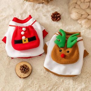 Dog Apparel Christmas Pet Clothing Red Backpack Sweatshirt Year Puppy Clothes Teddy Two Leg Pullover Cute Moose Vest