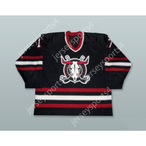 ЧЕРНАЯ ХОККЕЙНАЯ ТРИКОТАЖА JEFF SMITH 17 RED DEER REBELS, НОВАЯ, с прострочкой сверху, S-M-L-XL-XXL-3XL-4XL-5XL-6XL