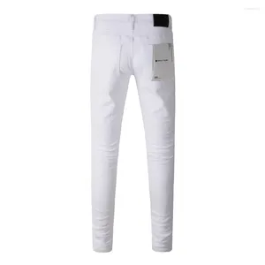 Jeans Purple Brand Men's Jeans Slim Fit Skinny Solid White Denim Pants Streetwear Pants 981