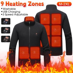 Männer Westen 9 Beheizte Weste Zonen Winter Elektrische Jacken Männer Frauen Sportswear Mantel Warme Wärme USB Heizung Jacke M2XL 231218