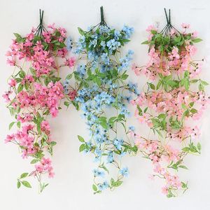 Decorative Flowers 2pcs Diy Silk Artificial Home Decoration Bougainvillea Wall Hanging Fake Garlands