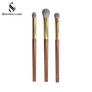 Pincéis de maquiagem Shoushoulang Professional Handmade Make Up Brush Kit Blue Squirrel Goat Hair Eye Shadow Brush Rosewood Handle Makeup Brushes Set 231218