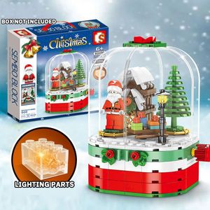 その他のおもちゃ249PCS DIY City Winter House Snowman Christmas Tree Building Block Friends Party Mini Brick Puzzle Toy for Kidsギフト231218