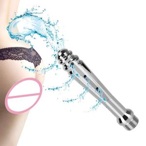 Massageador brinquedo sexual massageador vibrador7 buracos metal anal arruela bicos butt plug para mulheres chuveiro vaginal homem ânus limpador enema douche sexo para