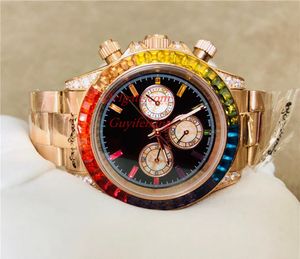 Luxury Mens Watches 116595 116598 116599 RBOW Automatic movement Men Diamond Rainbow Crystal Watch No Chronograph Christmas present gift diamond wristwatc