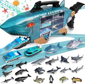 Electric RC Car Shark Truck Toys with led Music Ocean Animals Trucks sea Animal for Kids 231218