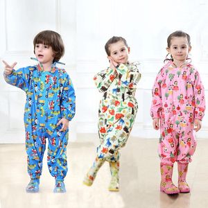 معاطف المطر الكرتون Coverall Coverall Rained Rained Coled Outwear Children Clothing Girl Baby Bodysits Mashion Bemsuit Romper Reactive