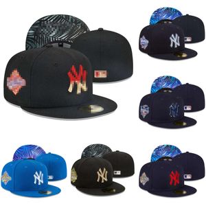 Acessórios de moda unissex todos os times mais beisebol hip hop bordado flores nova era chapéus ajustados 7-8