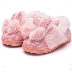 Stivali da neve per bambini Slippista di cotone con scarpe da casa per bambini senza slip calde invernali scarpe da casa e ragazze in cotone rosa 231219