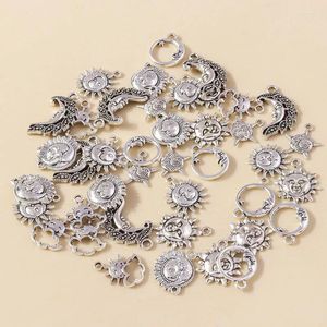 Charms 10pcs Tibetan Silver Color Greek Sun Star Crescent Moon For Bracelet Necklace Pendants Handmade Jewelry Making Finding